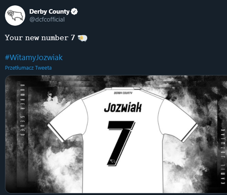 Numer Kamila Jóźwiaka w Derby County